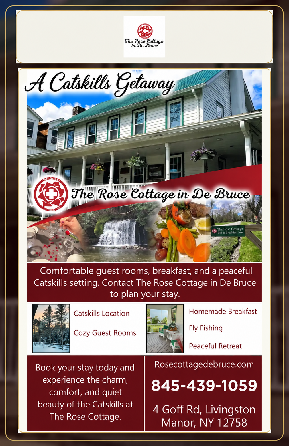 The Rose Cottage In De Bruce advertisement